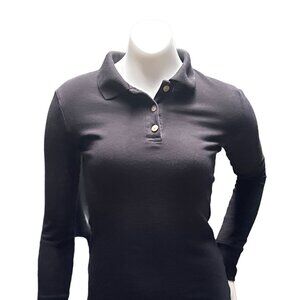 Black Long Sleeve Girls Shirt Size 12 Fitted All Cotton Aeropostale Made in NYC